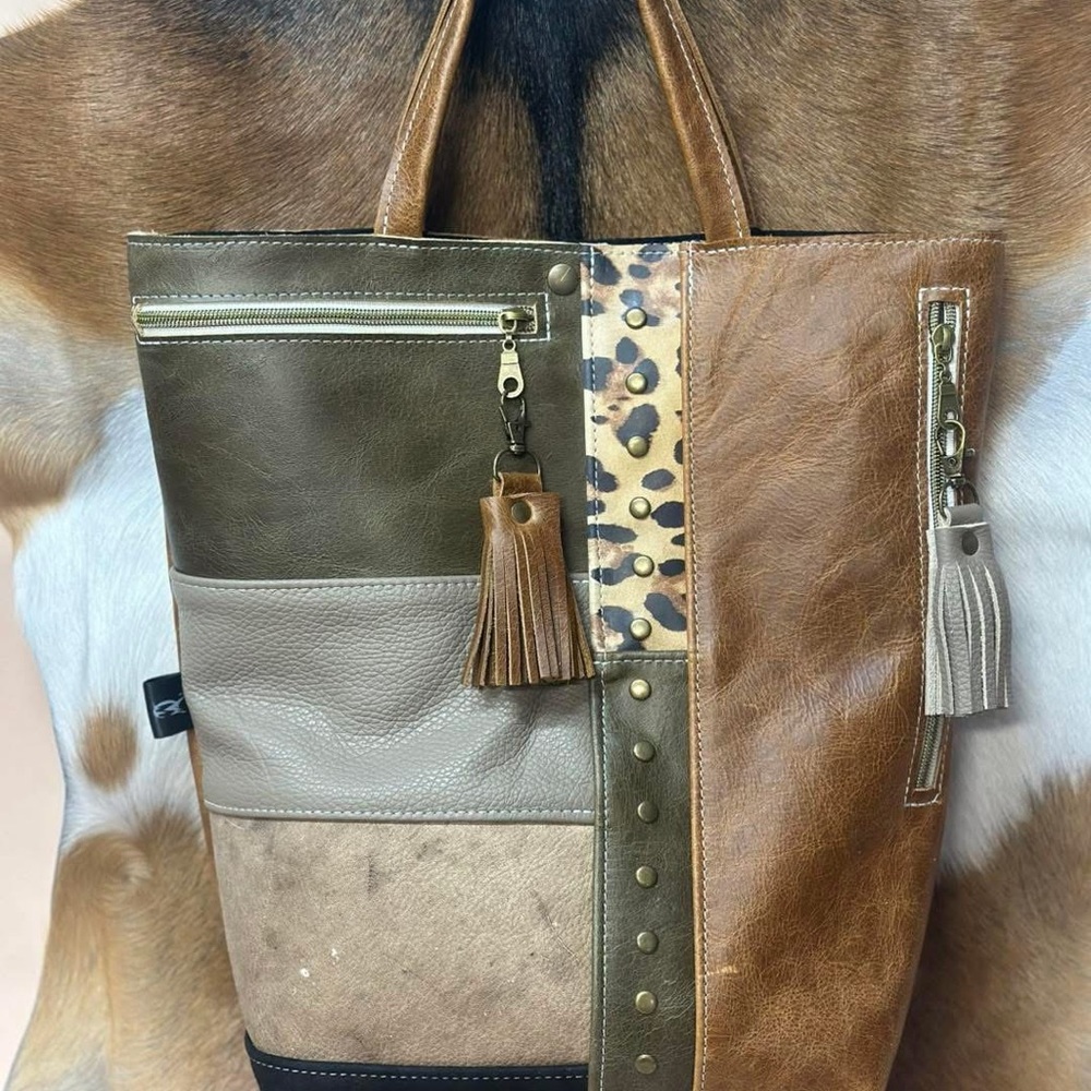 Chic Patchwork Leather Tote Bag